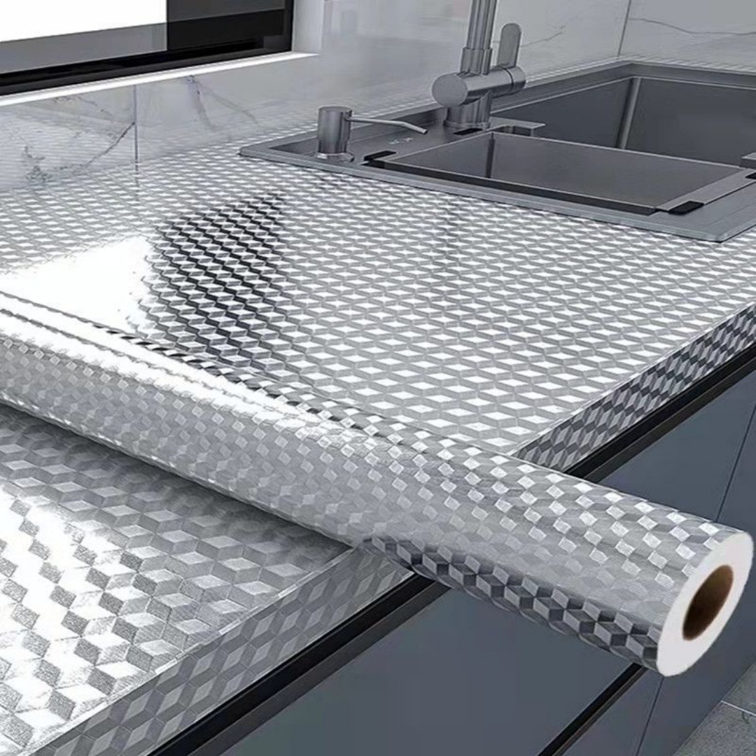 Commercial Kitchen Wall - アルミホイルキッチンストーブステッカー、耐油防水耐火耐熱カウンタートップ壁保護シート