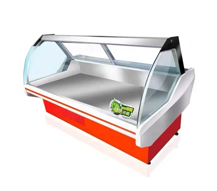 Refrigerated Display Case - # ガラス扉付きミートディスプレイチラー、デリミートディスプレイケース、魚冷却ショーケース、冷蔵庫、クーラー、チラー、冷凍庫