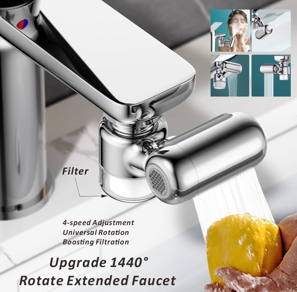 Commercial Kitchen Tap - ニューメタル1440 ° ユニバーサル回転フィルター蛇口スプレーヘッドアダプター洗面台蛇口エクステンダーエアレーターバブラーノズルキッチンタップ