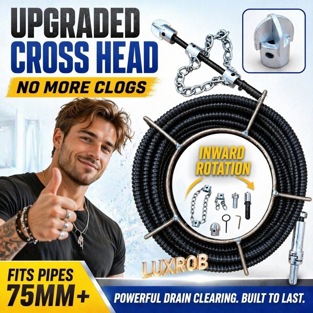 Commercial Kitchen Cleaning - 6-20Mヘビーデューティーソリッドドレインスプリング下水道浚渫機、クロスドリルビット付き電動パイプライン詰まり解消ツール、キッチン/バスルーム用