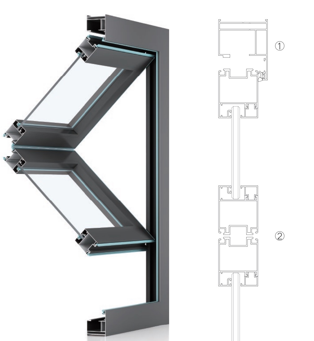 新しい商業用外装アルミ製縦型黒色二重折りたたみキッチンと屋外 - Commercial Kitchen Windows のレビューと価格