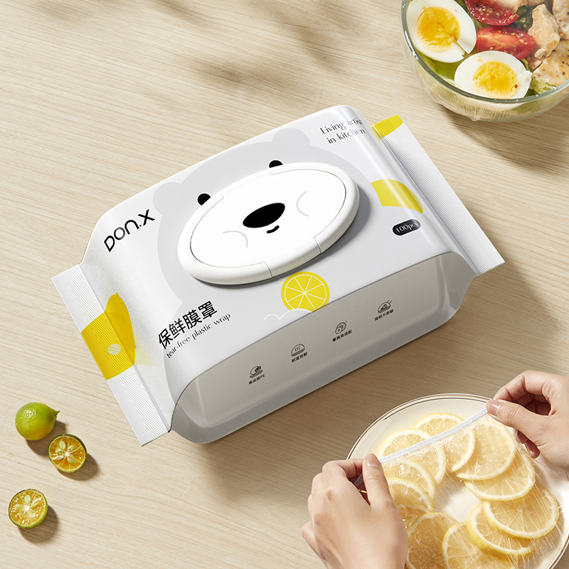 100枚入り使い捨て弾性食品カバー、吊り下げ可能な引き出し式 - Commercial Kitchen Fridge のレビューと価格
