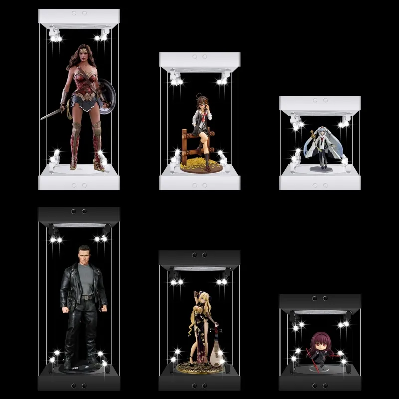 回転式LEDスポットライト付きアクリル製フィギュアディスプレ - Refrigerated Display Case のレビューと価格