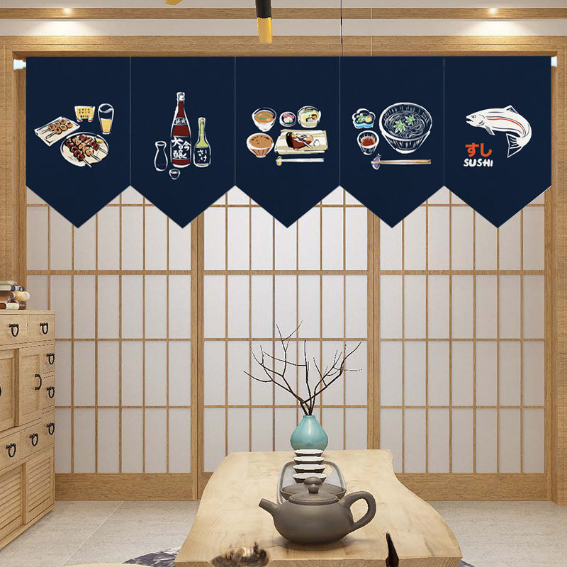 日本料理店商業用ペナントショートカーテンカウンター装飾小さな - Commercial Kitchen Windows のレビューと価格