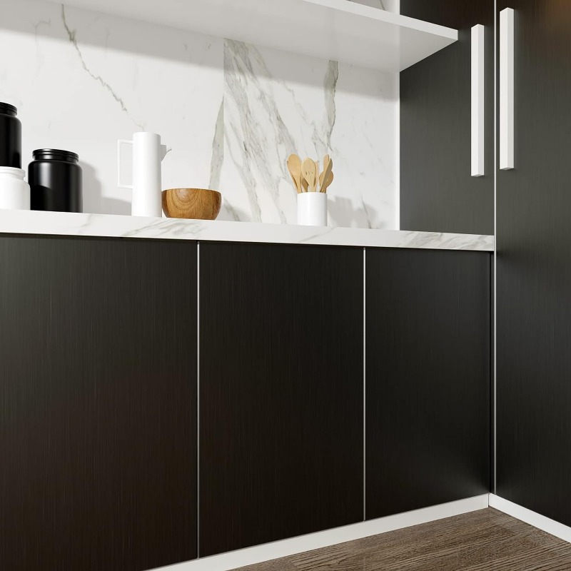 金属製の皮とスティックの壁紙,キッチン用のブラシ付きコンタク - Commercial Kitchen Fridge のレビューと価格