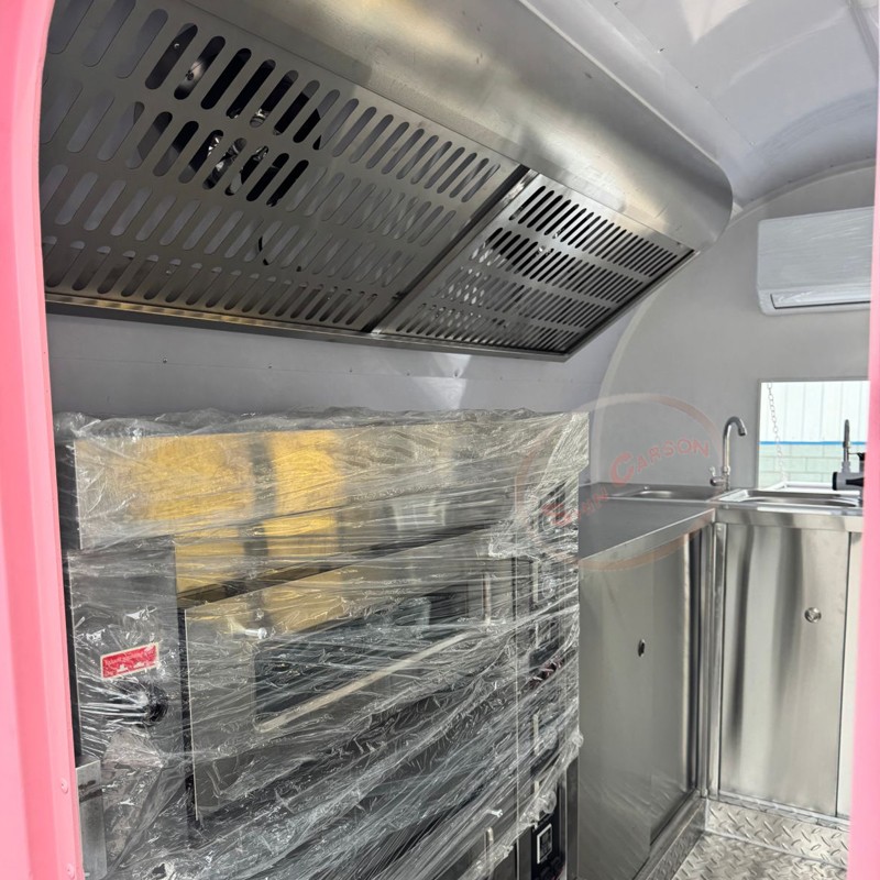 ピンクのグラスファイバー製フードトレーラー、業務用厨房機器、 - Commercial Kitchen Windows のレビューと価格