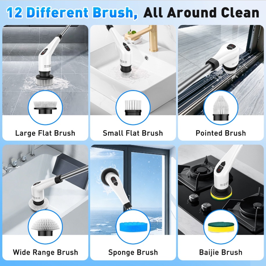 TINSOL 12 in 1 電動クリーニングブラシ、伸縮式 - Commercial Kitchen Cleaning のレビューと価格