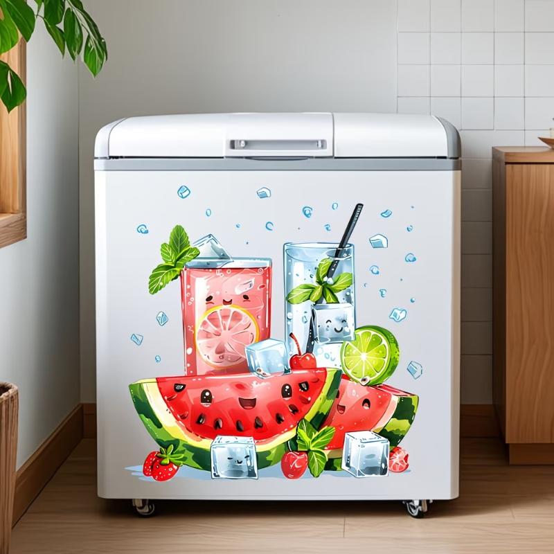 新しいクールな夏のスイカドリンクウォールステッカーキッチン冷 - Commercial Kitchen Fridge のレビューと価格