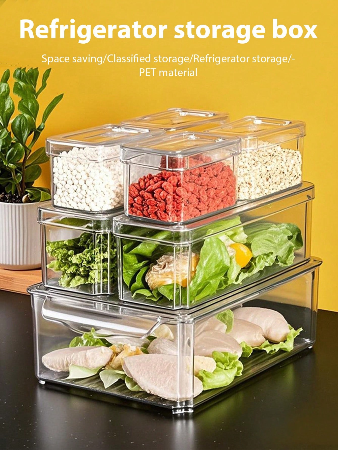 7個セットの積み重ね可能な冷蔵庫用オーガナイザービン、モダン - Commercial Kitchen Fridge のレビューと価格
