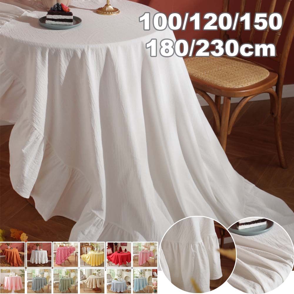 ソリッドカラーラウンドテーブルクロス洗浄綿フリルエッジテーブ - Commercial Dishwasher Table のレビューと価格