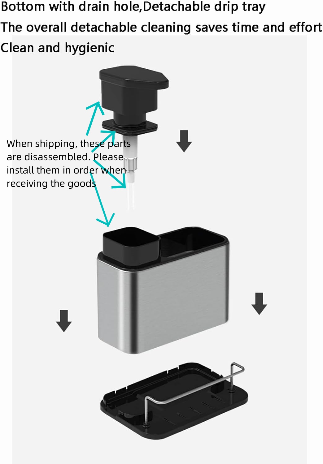 3-in-1 キッチンステンレススチール食器ソープディスペン - Commercial Kitchen Sink のレビューと価格