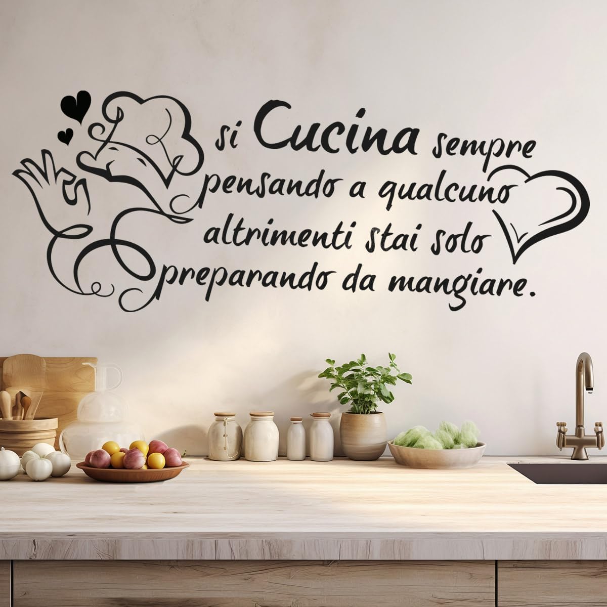 フランスイタリアンキッチンコック愛の言葉ウォールステッカーデ - Commercial Kitchen Wall のレビューと価格