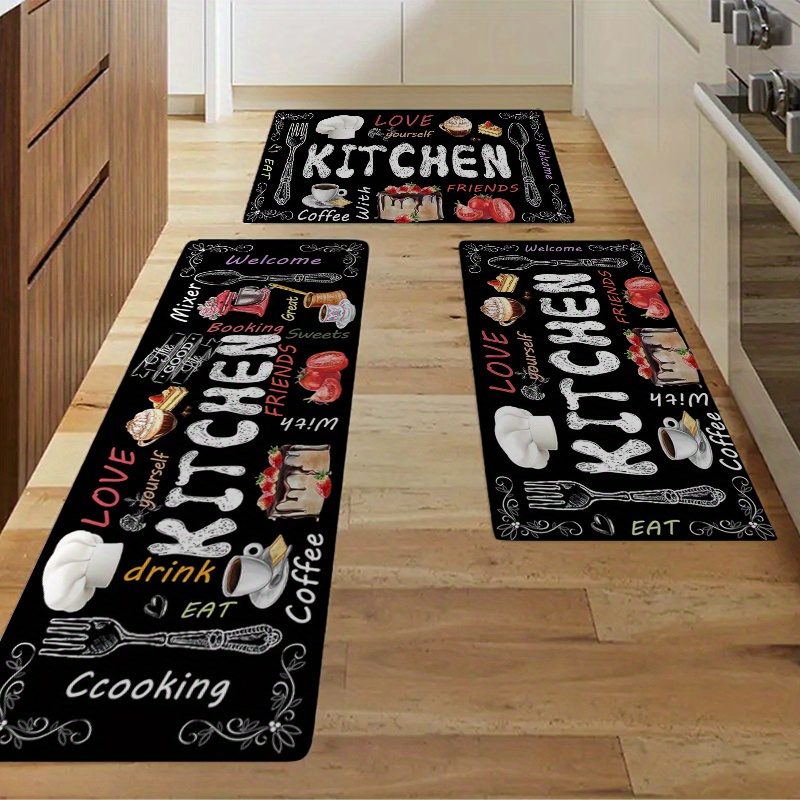 キッチン黒板カーペット ホーム引用パターンマット スタイリッ - Commercial Kitchen Quotes のレビューと価格