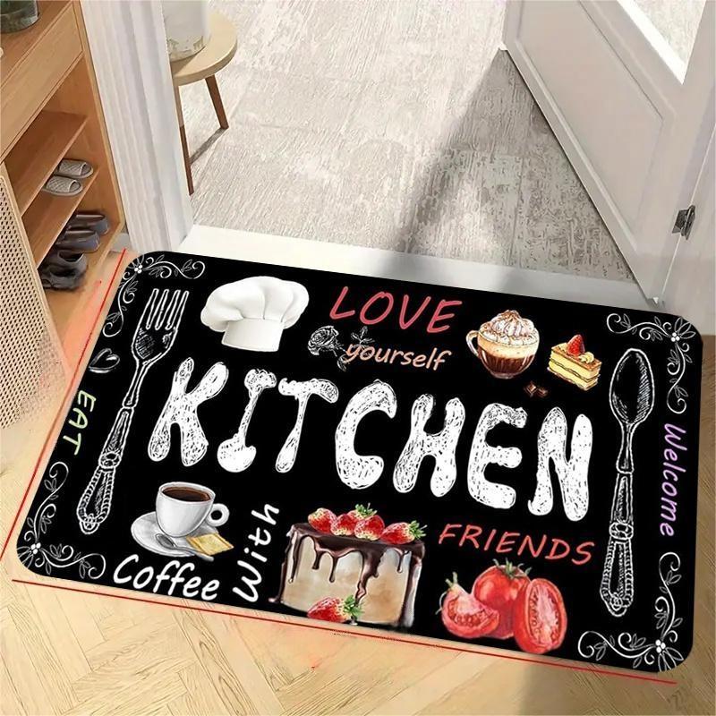 キッチン黒板カーペット ホーム引用パターンマット スタイリッ - Commercial Kitchen Quotes のレビューと価格
