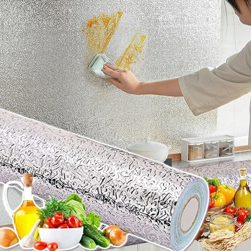 アルミ箔抗油キッチンウォールステッカー自己粘着防水カウンター - Commercial Kitchen Wall のレビューと価格