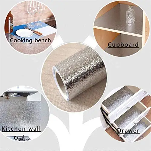 アルミ箔抗油キッチンウォールステッカー自己粘着防水カウンター - Commercial Kitchen Wall のレビューと価格