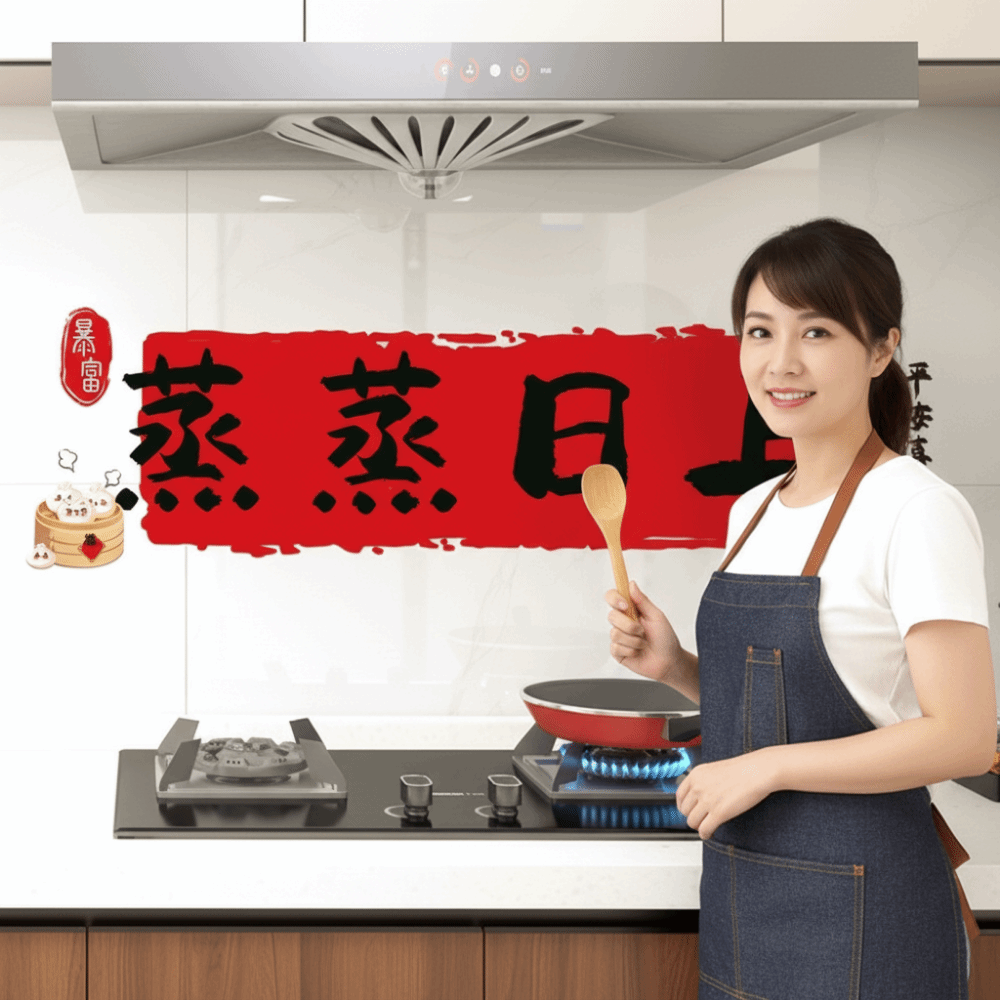 かわいい馬年耐油ステッカー防水漫画キッチン壁ステッカー祝福  - Commercial Kitchen Wall のレビューと価格