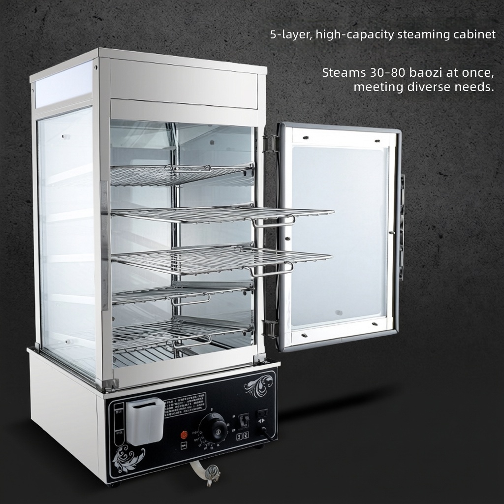 5段式電気餃子蒸し器、業務用包子饅頭機、自動蒸しキャビネット - Commercial Steamer Cabinet のレビューと価格