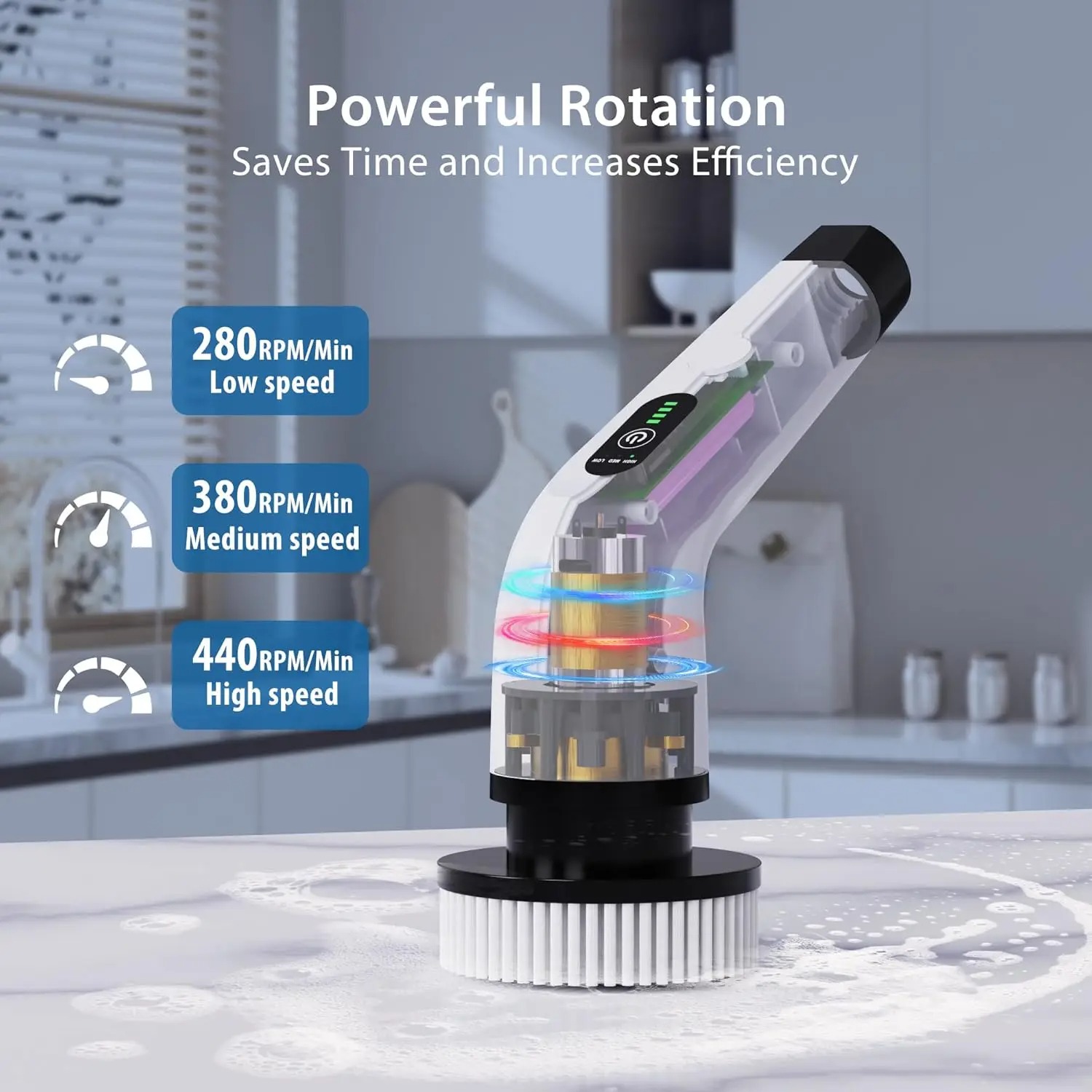 強力なコードレス電動スピンスクラバー、多目的クリーニングブラ - Commercial Kitchen Cleaning のレビューと価格