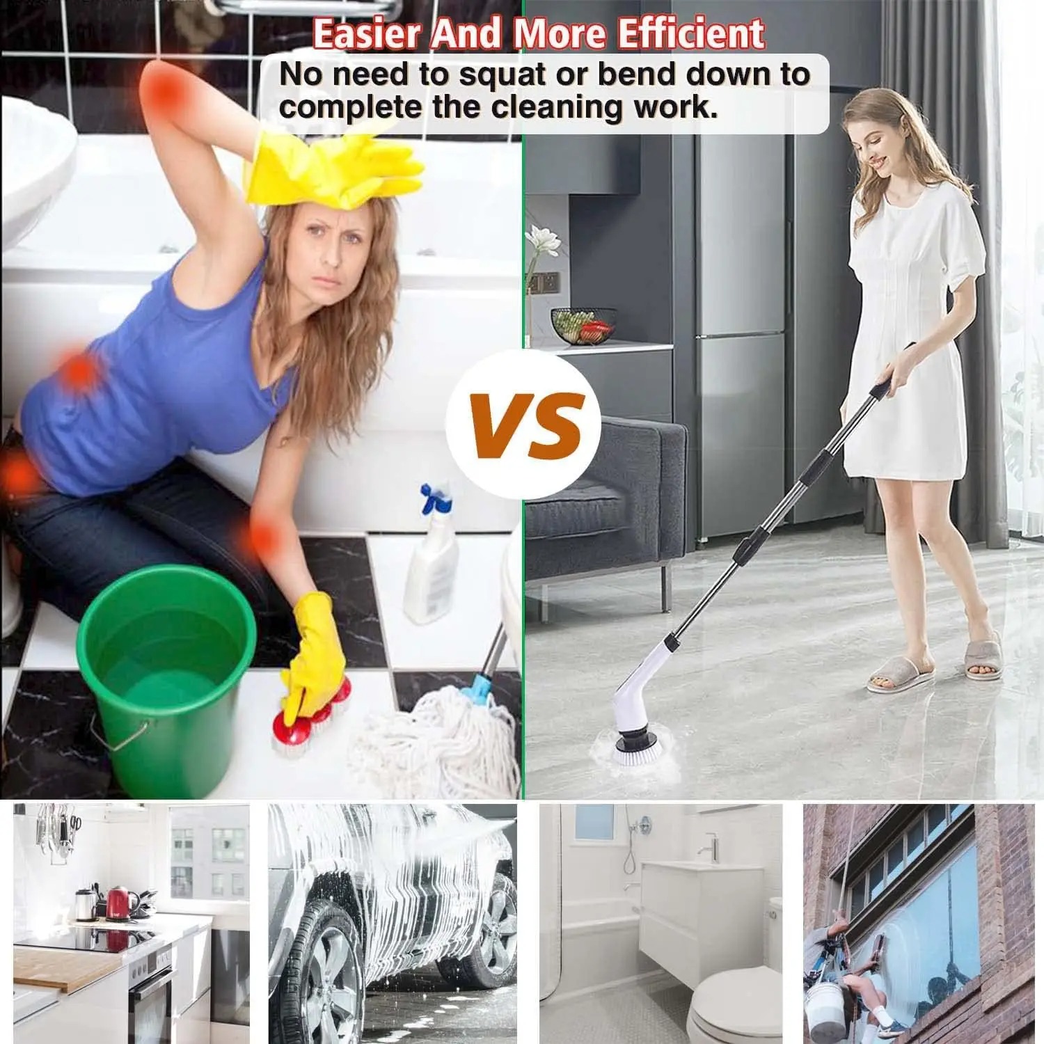 強力なコードレス電動スピンスクラバー、多目的クリーニングブラ - Commercial Kitchen Cleaning のレビューと価格